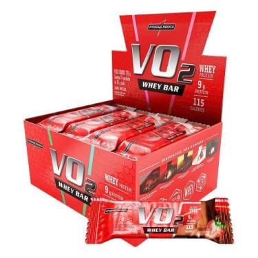 Imagem de Barra Proteína Vo2 Whey Bar 12 Unidades - Integralmedica Morango - INT