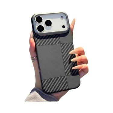 Imagem de Capa De Telefone Em Fibra De Carbono Fosca Colorida Para iPhone 17 16 