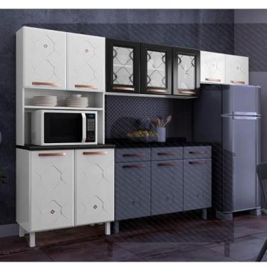 Imagem de Cozinha De Aço Compacta Telasul Mirage 3 Peças Branco/preto
