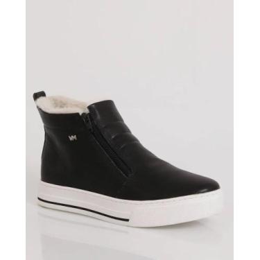 Imagem de Tenis feminino via marte estilo botinha 21-1101-02, 38, Preto branco
