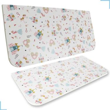 Imagem de Mesa p/ sala branca Retrátil com Estampa Escritório / Quarto / sala - 