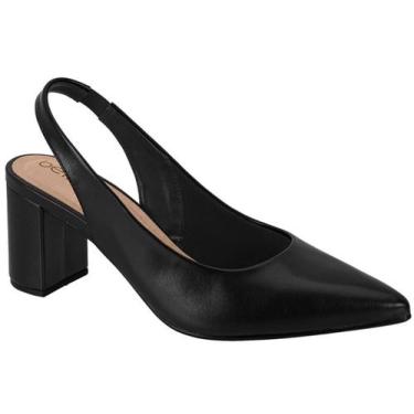 Imagem de Sapato Scarpin Aberto Beira Rio 4241231 Feminino, Preto, 38