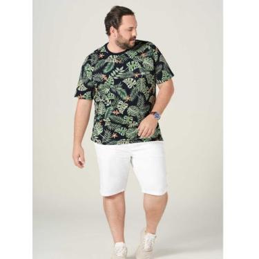 Imagem de Camiseta Manga Curta Masculina Plus Size Malwee Ref. 89769, G1, Preto