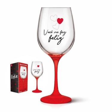 Imagem de Taça Vidro Vinho Água Aniversáriodia Namorados 450m Presente Você Me F