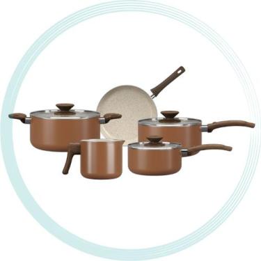 Imagem de Conjunto De Panelas Jogo 5 Peças Antiaderente Cerâmica Brinox Primea