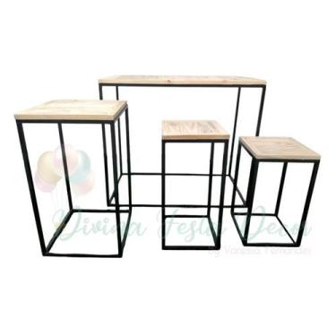 Imagem de Mesa cubo ferro desmontável  - DIVINA FESTA DECOR 