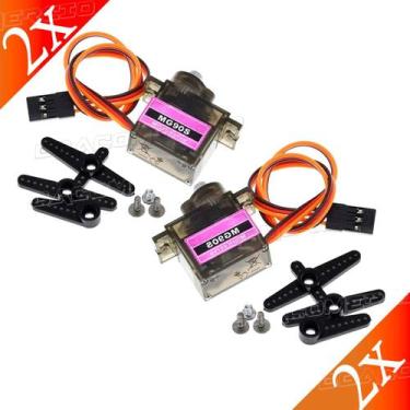 Imagem de Kit 2x Servo Motor Mg90s Com Engrenagem em Metal 90º 180º - Bbacomerci