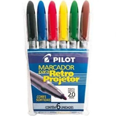 Imagem de Kit Marcador Retro Projetor 2.0 C-6 Cores - Pilot