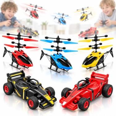 Imagem de Kit Carrinho Controle Remoto Com Helicóptero Controle Remoto - Kit Car