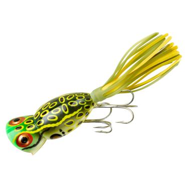 Imagem de Arbogast Isca de pesca Hula Popper - 6,35 cm - Sapo touro - Chartreuse/Saia branca