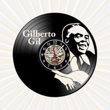 Imagem de Relógio Parede Gilberto Gil Vinil Lp Decoração Retrô Vintage - Lp Ilus