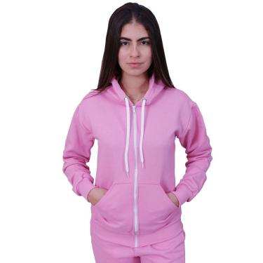 Imagem de Blusa Moletom Com Ziper Feminino Rosa