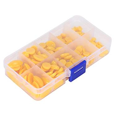 Imagem de Olhos de ursinho de pelúcia narizes, à prova d'água práticas convenientes peças de bichos de pelúcia para bonecas de urso para artesanato de costura para(180 unidades em uma caixa (amarelo))