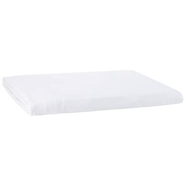 Imagem de LA Linen Toalha de mesa de elastano aberto nas costas para uma mesa retangular de 2,4 m, 2,4 x 76,2 cm, branca