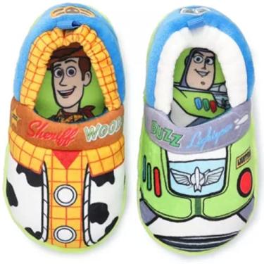 Imagem de Disney Chinelos de brinquedo para meninos Buzz Lightyear e Woody, Verde/Multi, 9-10 Toddler