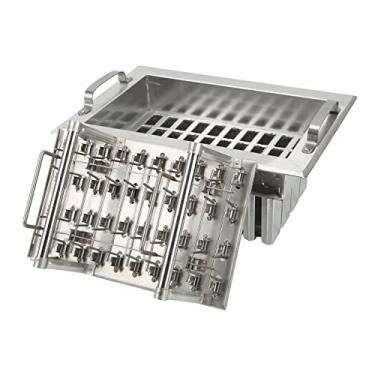 Imagem de Luqeeg 40 peças de aço inoxidável, picolé comercial para fazer sorvete, suporte de palito, faça você mesmo (40 furos para varas)