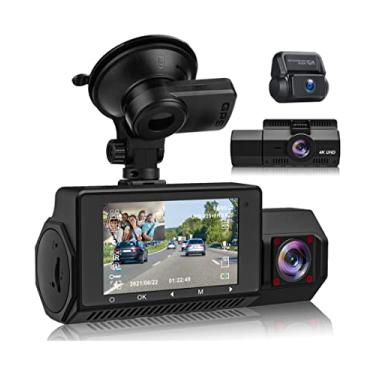 Imagem de AHSOON P2 Gravador de condução 4K HD de 3,0 polegadas, ângulo de gravação de 170 °, com sensor G, GPS, WIFI, gravação em loop, monitoramento de estacionamento, função de visão noturna (pixel de vídeo 4K 3840 * 2160P) [cartão de memória 32G de presente]