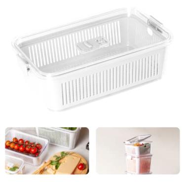 Imagem de Pote Com Trava Slim Hermético Multiuso Com Cesto 2570 ML Cor: Branco