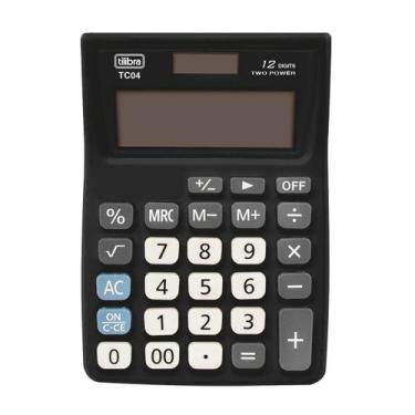 Imagem de Calculadora De Bolso 12 Dígitos Grande Tc04 Preta - Tilibra