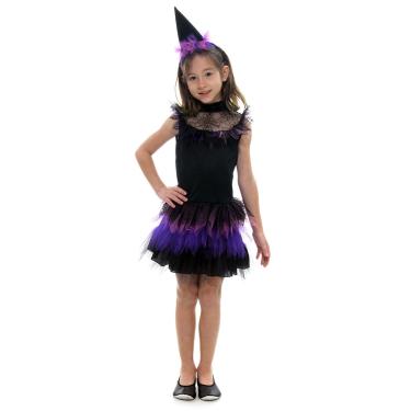Imagem de Fantasia Bruxa Aranha Vestido Infantil com Chapéu - Halloween
 M