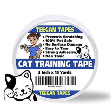 Imagem de Fita de treinamento para gatos – evita arranhões | Fita dupla face transparente | Protetor de móveis e detergente de arranhões | Repelente de animais de dupla face adesivo | Seguro para móveis de madeira, sofás e sofás de couro