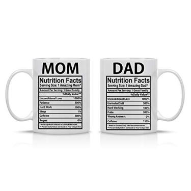 Imagem de Conjunto de canecas de café de cerâmica branca divertida para casal mãe e pai, 325 ml, conjunto de canecas de café para marido e esposa, presentes para ele e ela, de casamento para mãe e pai, chá de presente - da AW Fashions