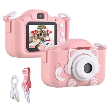 Imagem de Tianzo Mini Cartoon Kids Câmera Digital 1080P Câmera de Vídeo Digital para Crianças Lente Dupla Tela IPS de 2.0 Polegadas Bateria Embutida Bonito Molduras Para Fotos Jogos Interessantes com Correia de