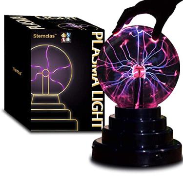 Imagem de Stemclas Bola de plasma/luz/lâmpada, globo de eletricidade estática, bola relâmpago elétrica, sensível ao toque, alimentada por USB, presente incrível para festas, aniversário e férias, 7,6 cm, para