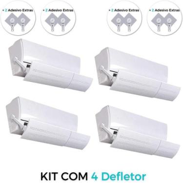 Imagem de Kit Com 4 Defletor Para Ar Condicionado Split Ajustável De 58cm Até 10