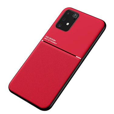 Imagem de Kepuch Mowen Case Capas Placa de Metal Embutida para Samsung Galaxy M80S/A91/S10 Lite - Vermelho