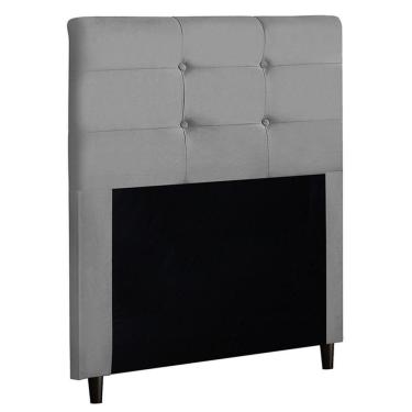 Imagem de Cabeceira Cama Box Solteiro Luna 90cm Suede Cinza
