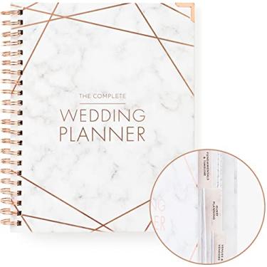 Imagem de Your Perfect Day Livro e organizador de casamento - Livro de planejamento de casamento - fichário de planejamento de noiva com calendário regressivo - presentes de noiva - (MARBLED)