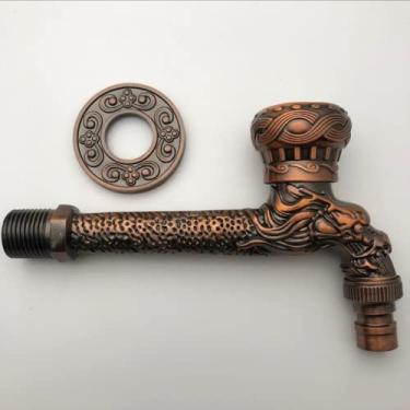 Imagem de Anituqe bronze máquina de lavar guindaste torneira decorativa ao ar livre jardim torneira bibcock montagem na parede mop torneira latão, 13