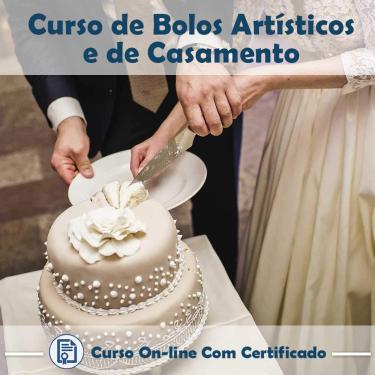 Imagem de Curso online em videoaula sobre Bolos Artísticos e de Casamento com Certificado + 2 brindes