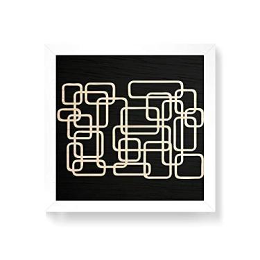 Imagem de Arte Maníacos Quadro decorativo com moldura caixa branca em Madeira - Retângulos Abstratos - 30x30cm