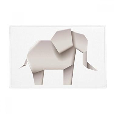 Imagem de DIYthinker Origami Tapete geométrico abstrato padrão elefante tapete antiderrapante para porta de banheiro