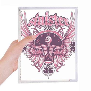 Imagem de Caderno Graffiti Street Pink Skull Angle Clock Pattern Notebook Folhas Soltas Diário Recarregável Diário Papelaria