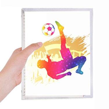 Imagem de Caderno Cheered Football Player Bicycle KickNotebook Folhas Soltas Diário Recarregável
