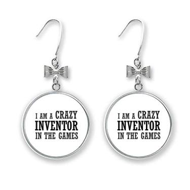 Imagem de I Am Crazy In The Games Art Deco, brincos de laço fashion com gancho perfurado