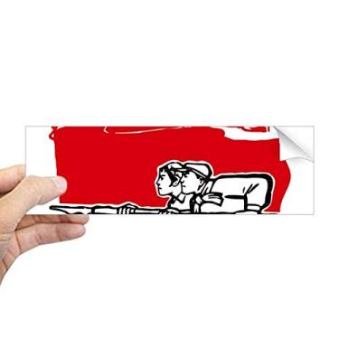 Imagem de DIYthinker Bandeira vermelha Homem Mulher Caneta Ilustração Retangular Para-choque Adesivo Janela Decalque