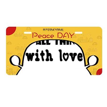 Imagem de Placa de carro com desenho de palavras em inglês Things with Love Decoração de carro Dia da Paz