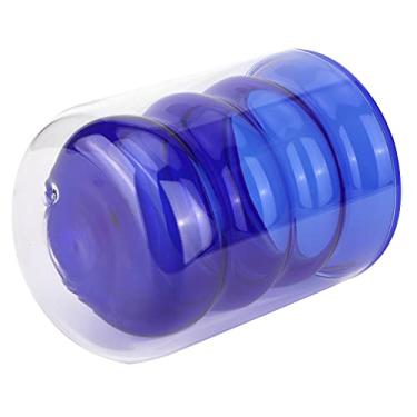 Imagem de Caneca para beber, 200 ml – copo de vidro decorativo tridimensional para bebidas frias (copo duplo de bambu azul)