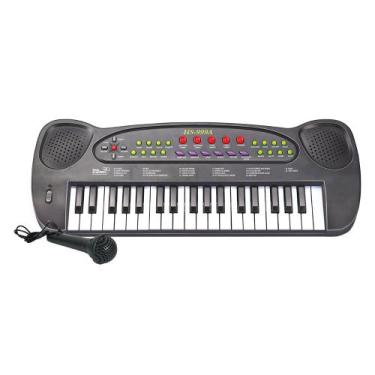 TECLADO MUSICAL MULTI PIANO KARAOKE INFANTIL MICROFONE 37 TECLAS MEU RITMO