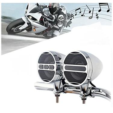 Imagem de Alto-falantes de motocicleta Bluetooth à prova d'água sistema de áudio amplificador integrado, leitor de MP3, ótimo para quadriciclos, bicicleta de scooter, veículo de 40 W e 12 volts