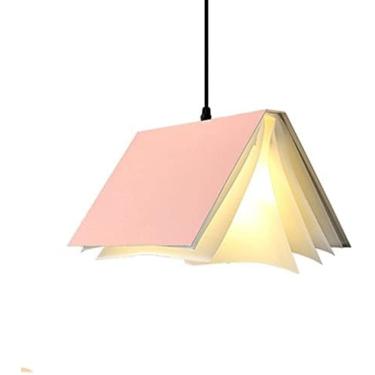 Imagem de Lustre De Livro De Design Criativo, Luminária De Teto Industrial, Luminária De Teto, Luminária De Teto, Para Restaurante, Bar, Quarto, Cabeceira,Rosa,Hilarious123
