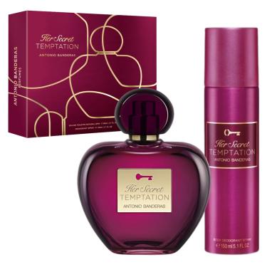 Imagem de Kit Perfume Feminino Her Secret Temptation de Antonio Banderas Eau de Toilette 80 mL e Desodorante 150ml