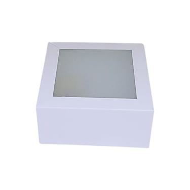 Imagem de Plafon 15x15cm De Sobrepor Aço E Vidro Quadrado - 3102/15cm (Branco Texturizado 15x15cm)