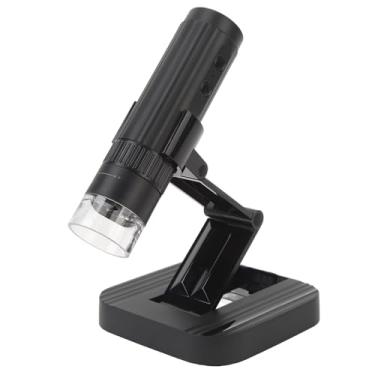 Imagem de Microscópio digital USB, ampliação de 50 a 1000 x microscópio portátil com suporte ponderado para Win para OS X, 3 níveis de brilho, câmera eletrônica de microscópio de 2 MP com 8 luzes de preenchimento de LED
