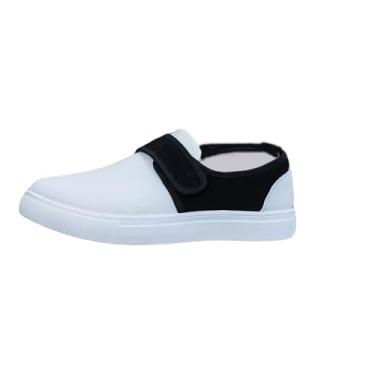 Imagem de Legou Sapatos Casuais Masculinos Sapatos de Lona Multicoloridos Sapatos de Caminhada Masculinos, Branco R002, 38 BR