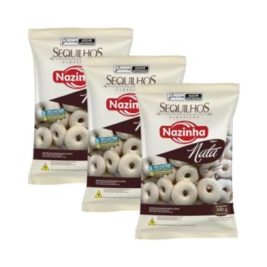Imagem de Kit 3 Pacotes de Sequilhos Sabor Nata de 300g cada - Nazinha